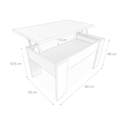 Mesa Centro Elevable De Madera