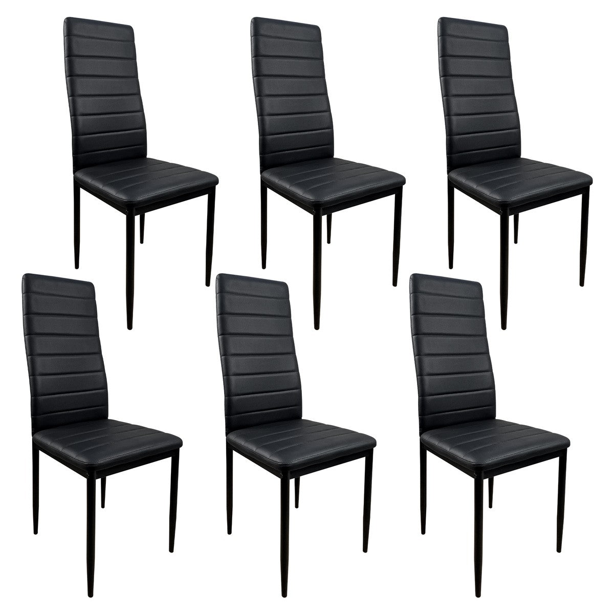 Pack de Mesa comedor + 6 Sillas Tapizadas en Polipiel