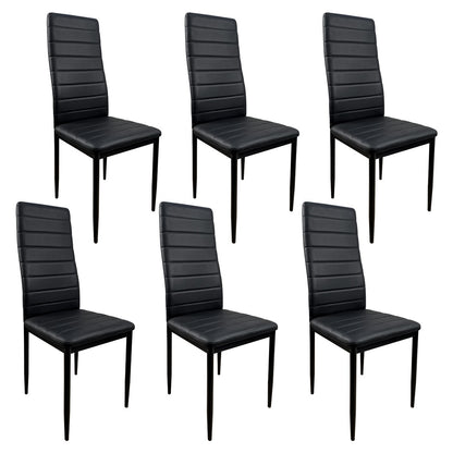 Pack de Mesa comedor + 6 Sillas Tapizadas en Polipiel