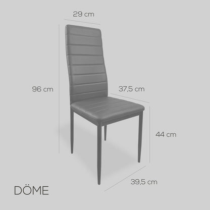Pack de Mesa comedor + 6 Sillas Tapizadas en Polipiel