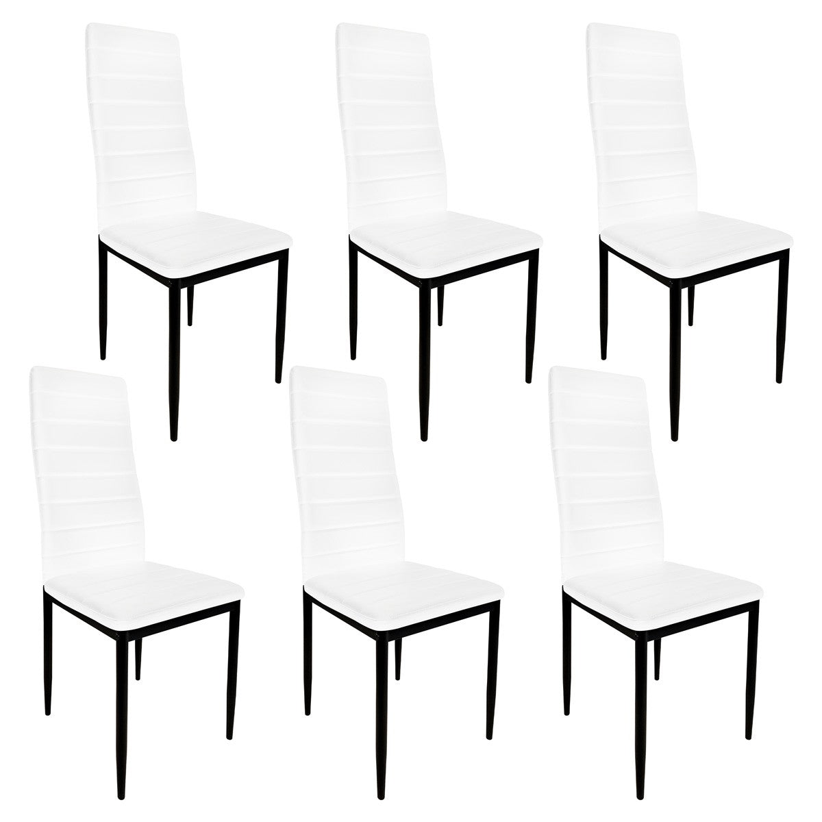 Pack de Mesa comedor + 6 Sillas Tapizadas en Polipiel