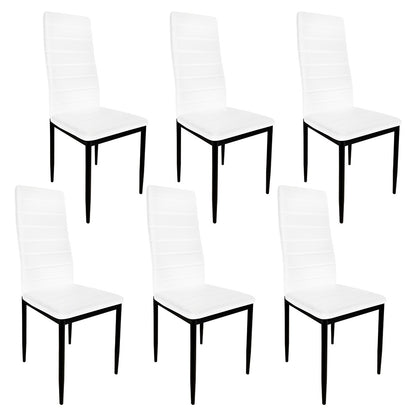 Pack de Mesa comedor + 6 Sillas Tapizadas en Polipiel
