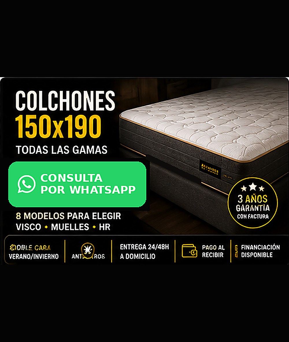 Colchones en liquidación en Barcelona, 8 modelos: visco, muelles y HR
